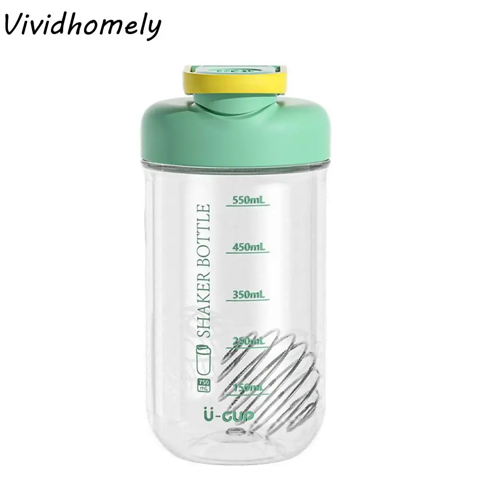 

Portable Plastic Sports Water Cup Clear Scale Fall Proof Shaking Bottles with Handle Leakproof Fitness Cup Men and Women