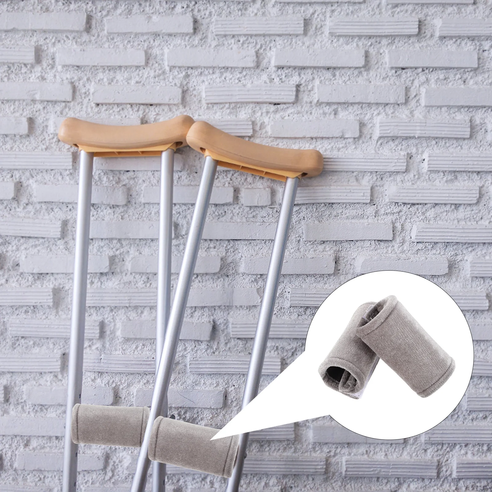 

2Pcs Underarm Crutches Pads Soft Comfortable Cane Handle Cushion Elastic Fit Anti-Bruise Replacement Walking Cane Accessories