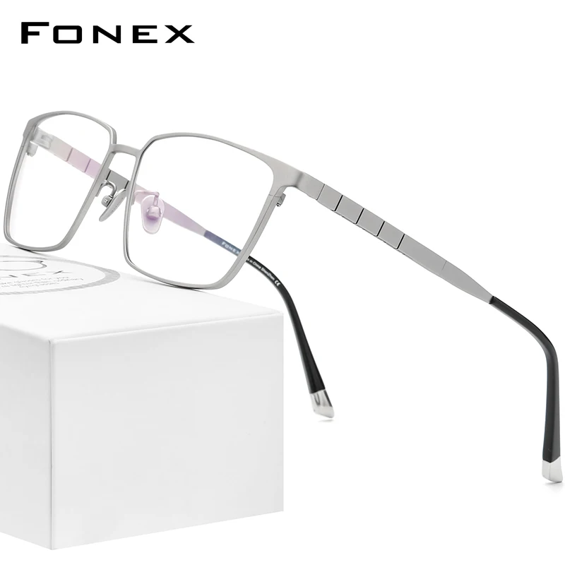 FONEX Pure Titanium Glasses Frame Men 2021 New Male Classic Eyeglasses Frame Full Rim Square Eyewear F85658