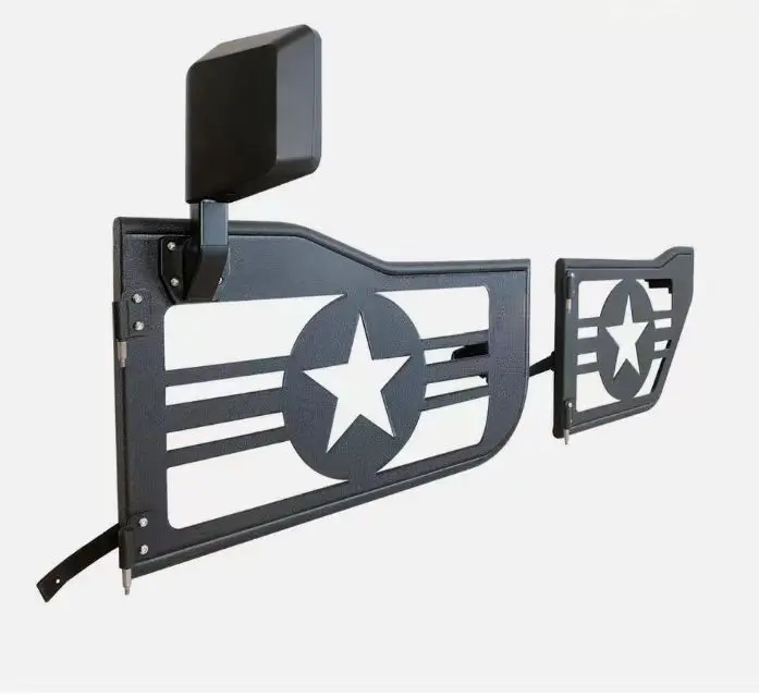 HW Car Accessories Tube Door for 2018-UP Jeep Wrangler JL 4-Door W/ Side Mirror 4X4 Offroad Half Door
