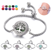 New Aromatherapy Diffuser Bracelet Essential Oil Diffuser Bracelet Alloy Stainless Steel Perfume Aroma Locket Bracelet for Women