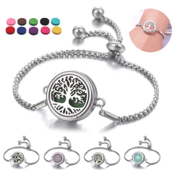 New Aromatherapy Diffuser Bracelet Essential Oil Diffuser Bracelet Alloy Stainless Steel Perfume Aroma Locket Bracelet for Women