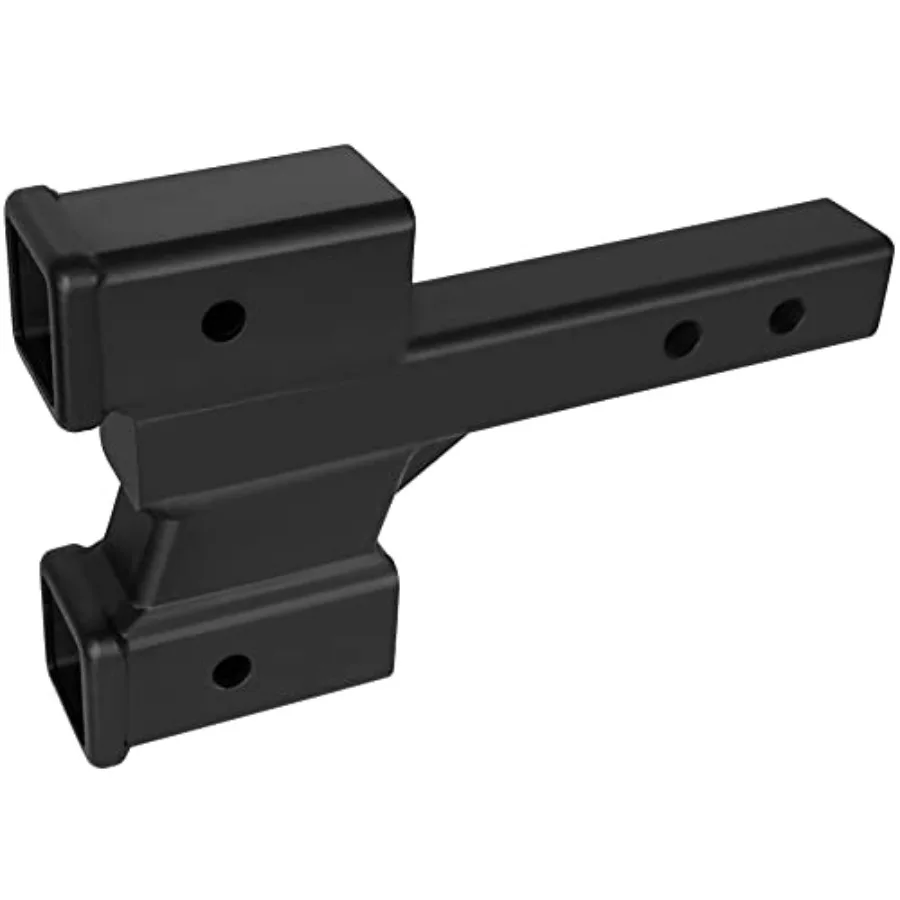 

Удлинитель для прицепного устройства (2-1/4 и 4-1/4 дюйма) с регулировкой высоты и 2-дюймовым цельным штоком, грузоподъемность 10000 фунтов, сталь, черный цвет