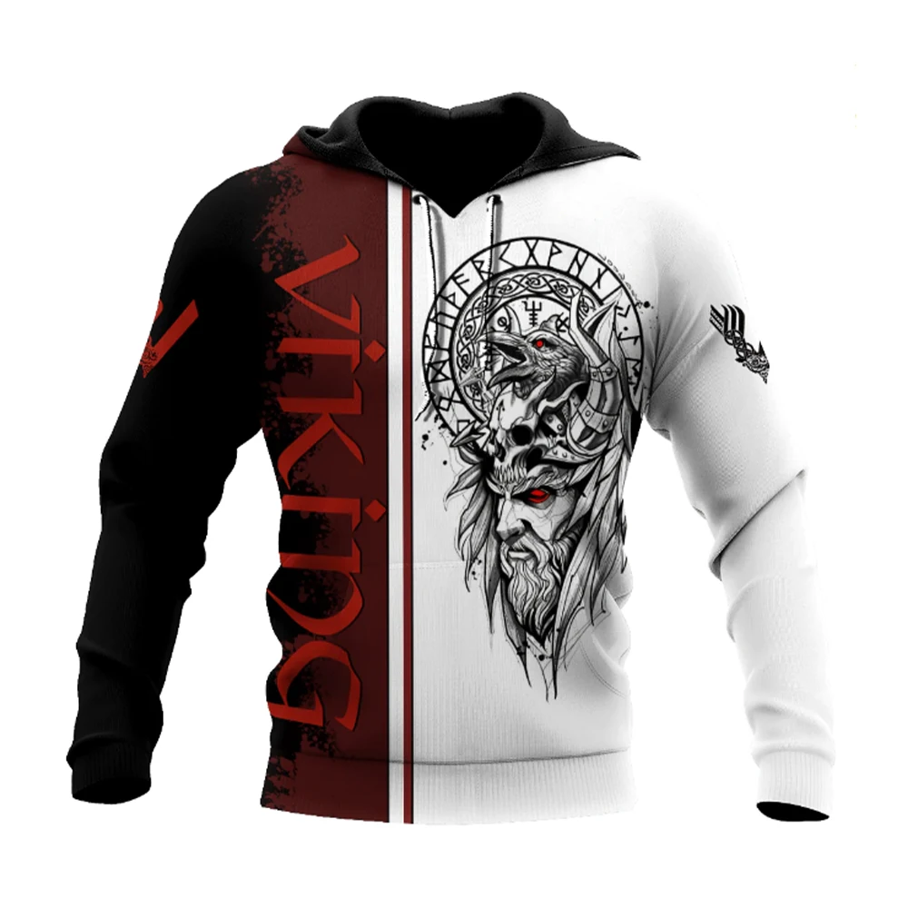 

Men's Tribal Tattoo Symbol Print Hoodie Vintage Casual Long Sleeve Hooded Sweatshirt Oversize Comfortable Harajuku Style Clothes