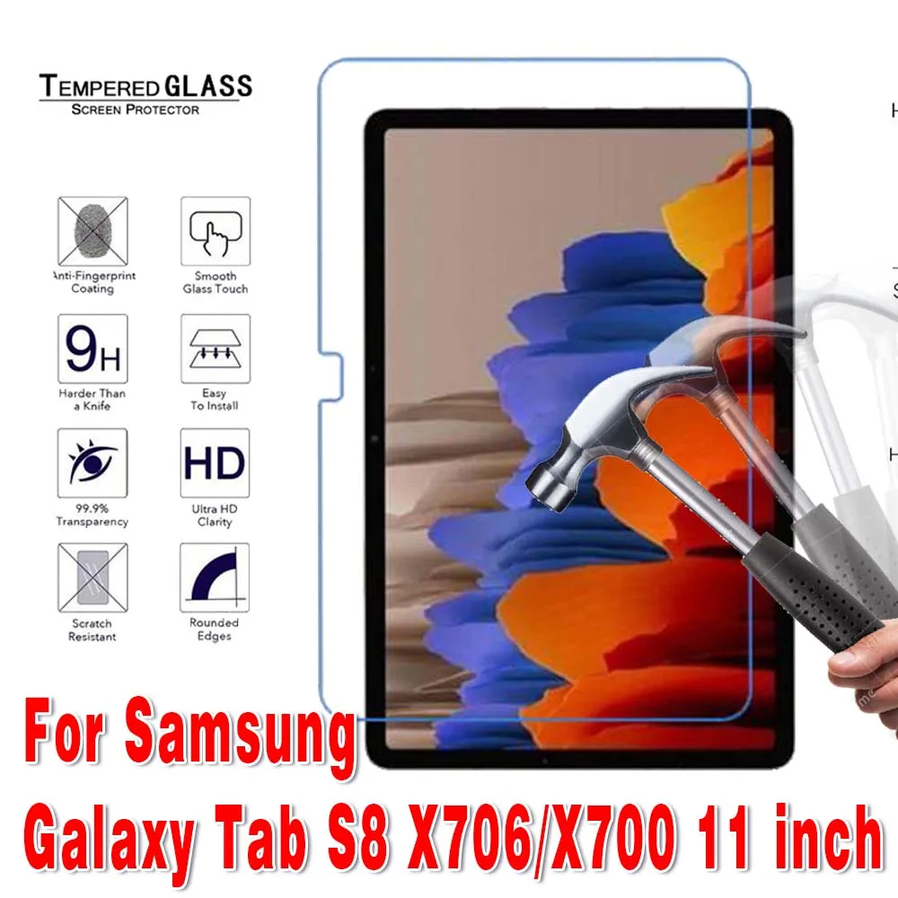 Tempered Glass for Samsung Galaxy Glass Screen Protector Tab S8 11 X706 X700 Cover Protective Film HD Eye Protection Film