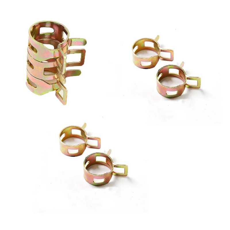 50 PCS Fastener Spring Band Clips Fuel Water Line Hose Pipe Air Tube Clamps 65MN Steel Galvanized 5mm 6mm 7mm 8mm 9mm