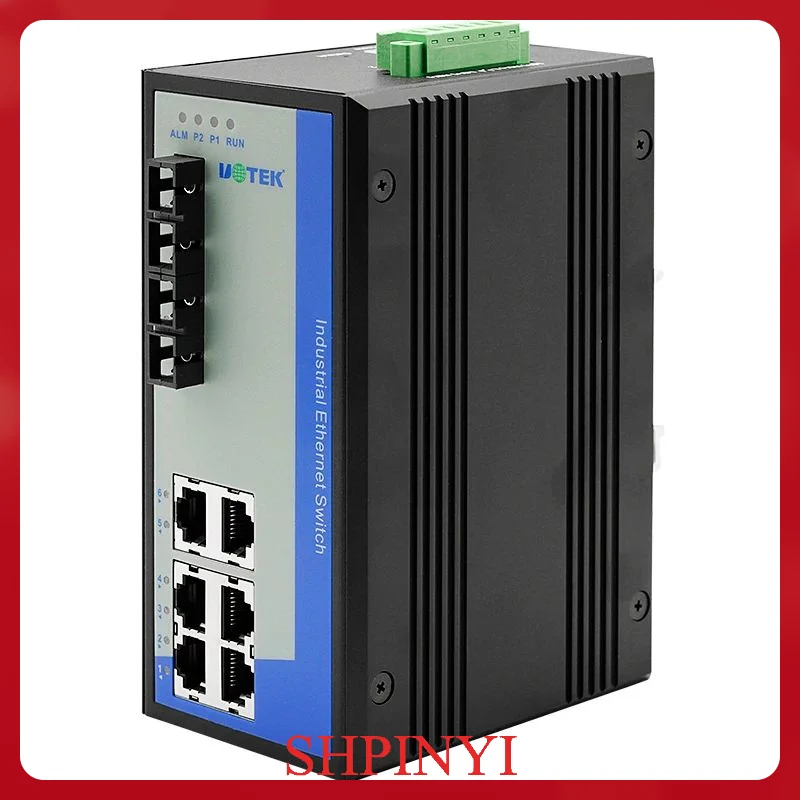 Hoge Kwaliteit 6 Poorten RJ45 Industriële Netwerk Beheerde Ethernet Switch DIN-rail 2 Vezels 100 M Single Mode SC UT-62208F-6T2SC-MNF