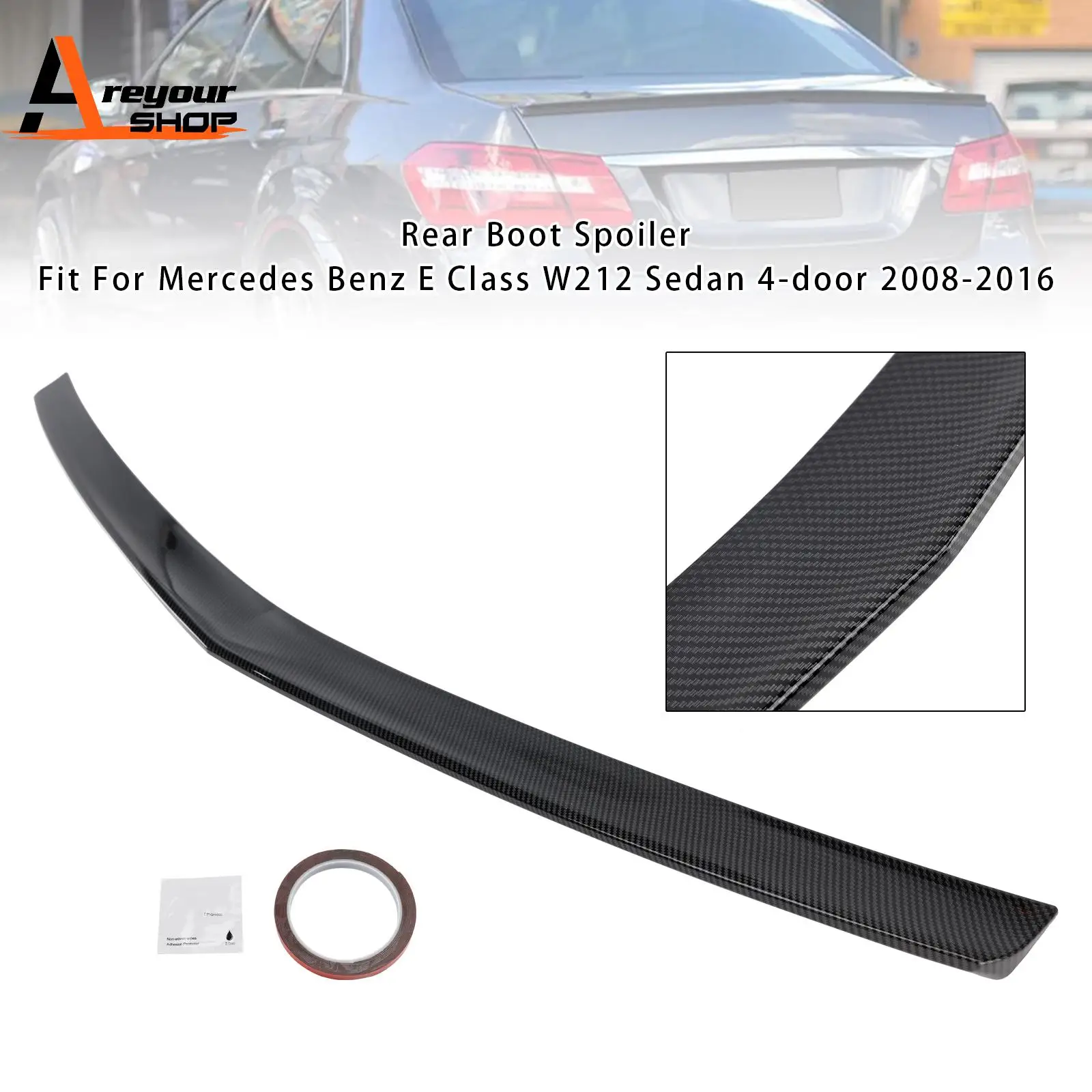 

Задний спойлер багажника из углеродного волокна для Mercedes-Benz E-Class W212 2008 2009 2010 2011 2012 2013 2014 2015 2016