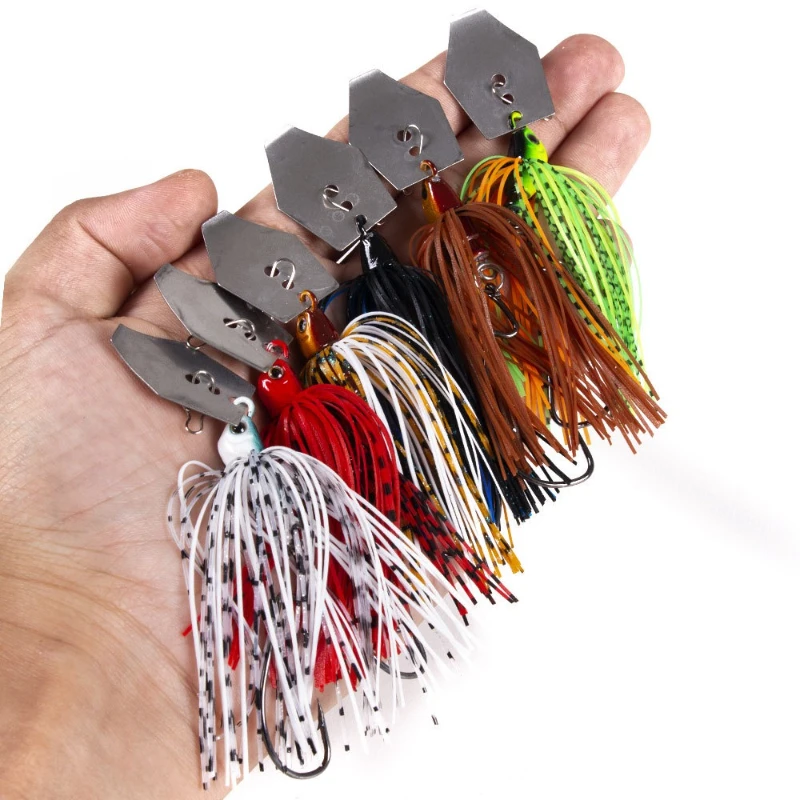 

6Pcs 10cm 11g Weedless Chatterbait Spinning Lure Bionic Bait Fishing Tackle Sequin