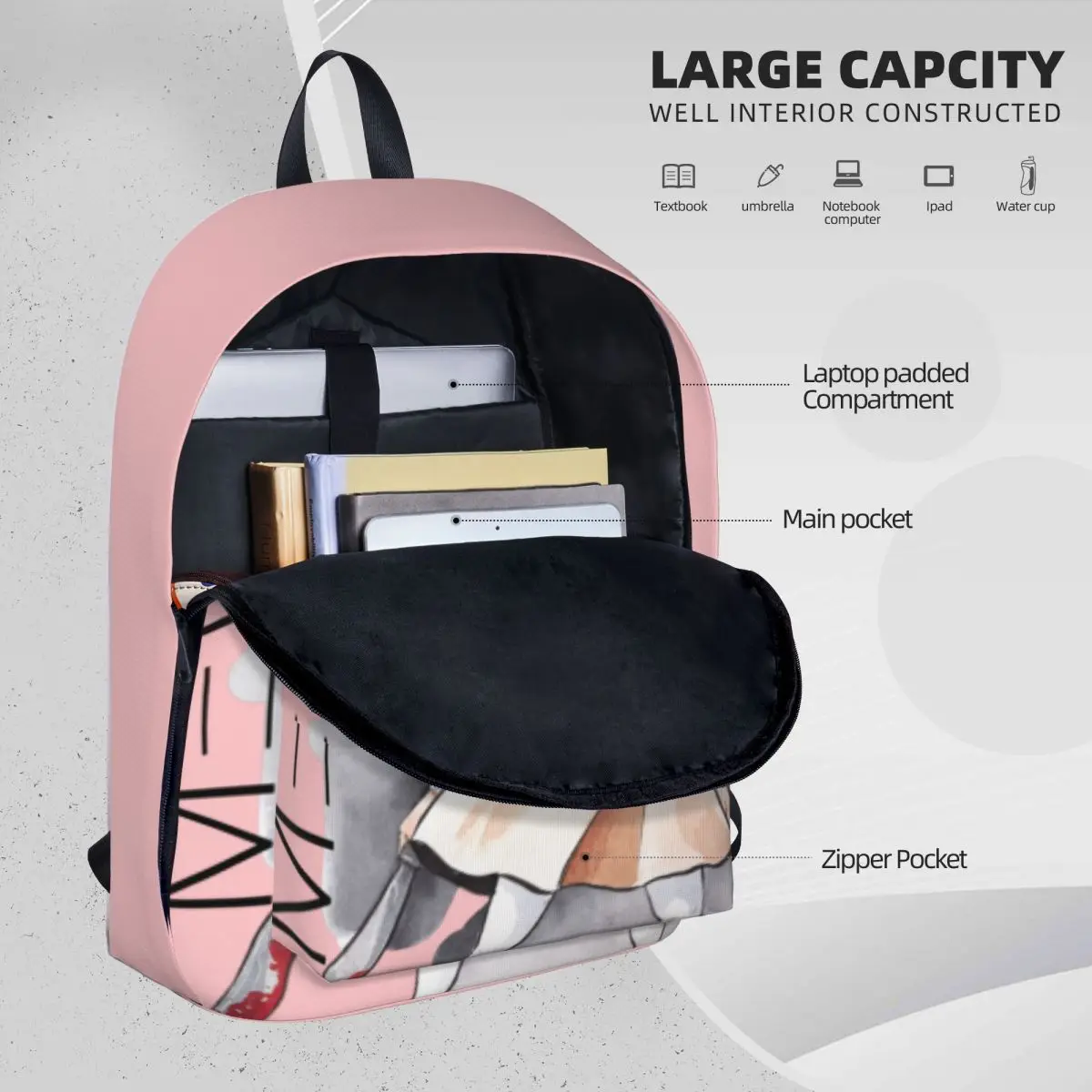 M3gan-Sac à dos du film Kawaii pour femme, sacs d'école, sac à dos imprimé coloré, rose, cadeau de Noël, voyage, mode féminine, 2024