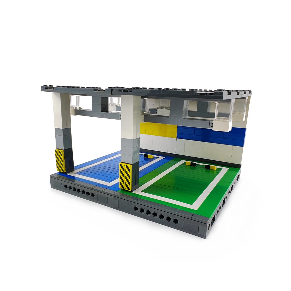 Kit di blocchi di costruzione modello parco auto multipiano MOC, display per riporre veicoli, espansione vista stradale cittadina, regalo di compleanno perfetto