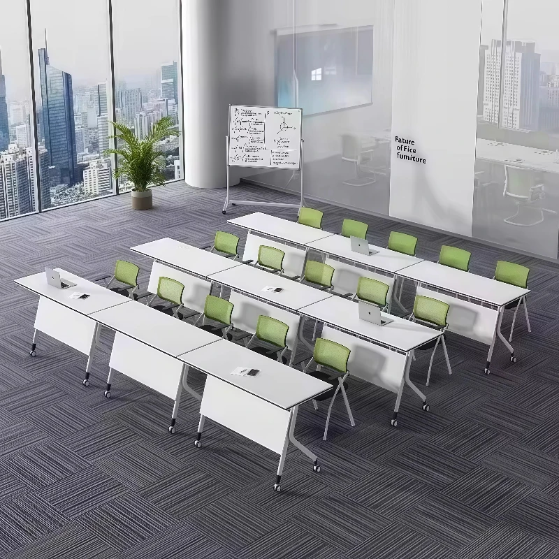 Office Desks Table Thickened Desktop Bold Table Legs Silent Universal Wheel  Tavolo Ufficio Riunione Desk Conference Table