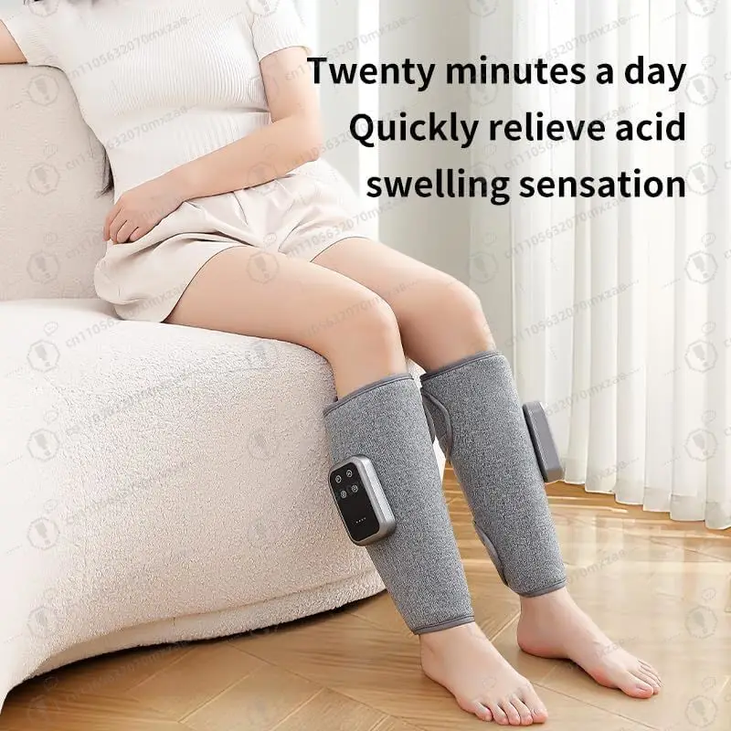 مدلك الساق مع العلاج الحراري، 3 أوضاع لدرجة الحرارة، ضغط قابل للتعديل، لوحة تحكم رقمية، (رمادي، أزرق، أسود)