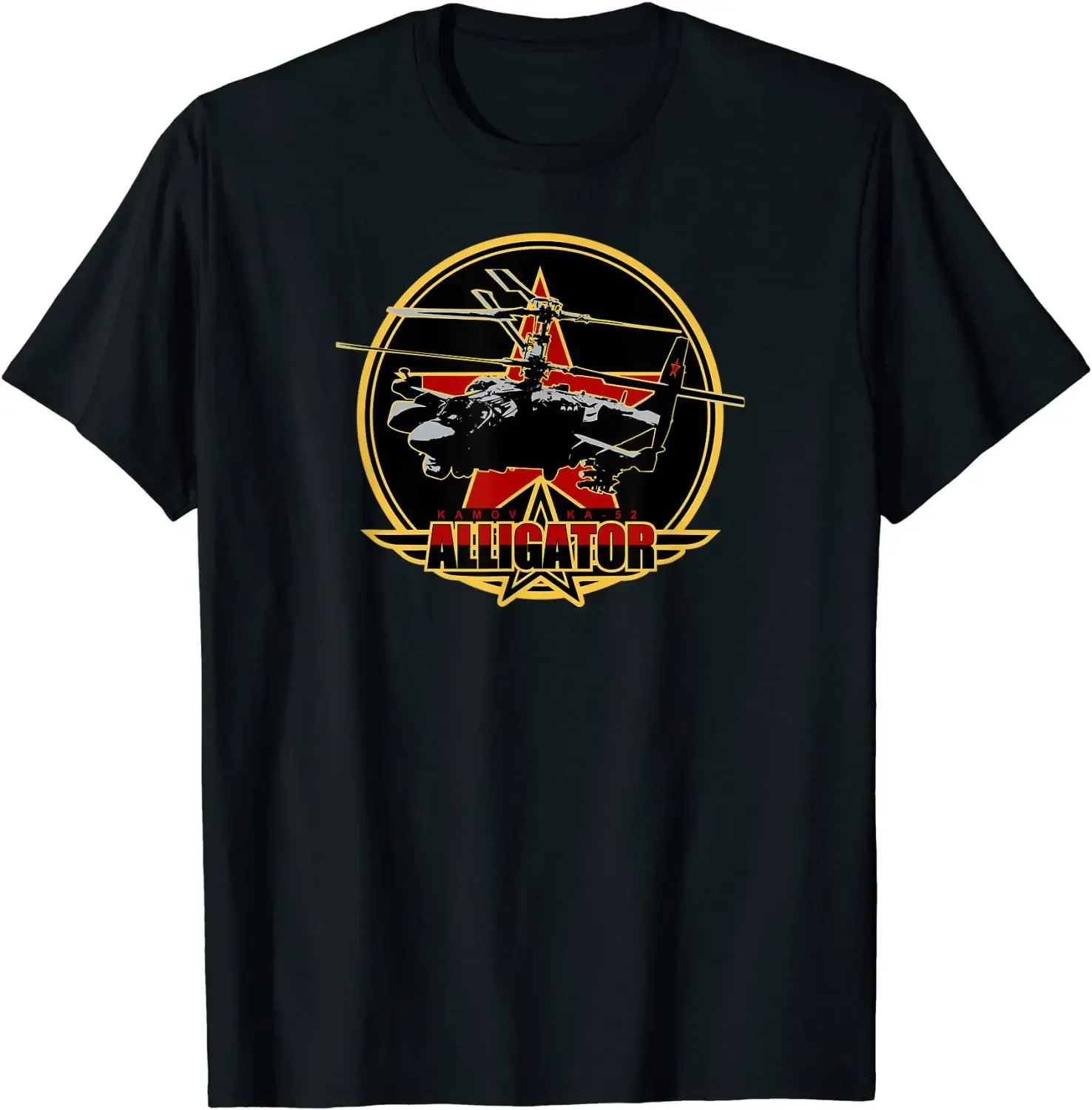 Soviet Russia Army Kamov Ka-52 Alligator Attack Helicopter T Shirt. Short Sleeve 100% Cotton Casual T-shirt Loose Top Size S-3XL