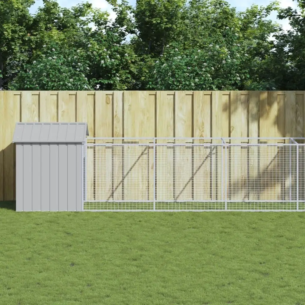 

Galvanized Steel Dog House Light Grey 46.1x320.9x48.4 inches