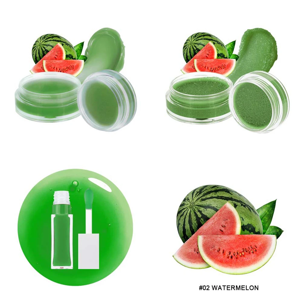 6-kleuren Private Label Lip Scrub Oil Lipmasker Aangepast logo 3-in-1 Lippenverzorgingsset Vochtreparatie Gehydrateerde make-up Groothandel Veganistisch