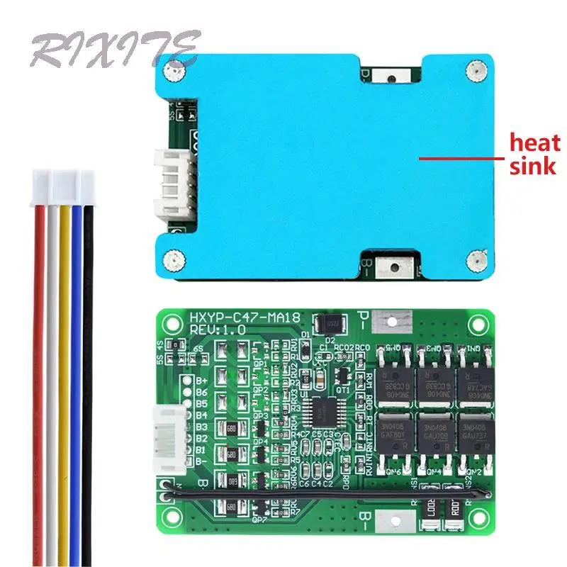 4S 5S 6S 7S BMS 16V 21V 18A 18650 Li-ion Lmo Lithium Battery Charger Protection Board Balance And Temperature Protect Heat Sink