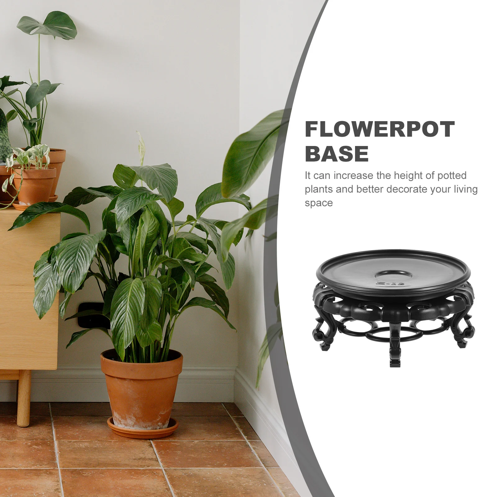 

1Pcs Resin Flower Shelf Sturdy Wear-Resistant Decorative Flowerpot Stand for Living Room Garden Office Use Flower Stand