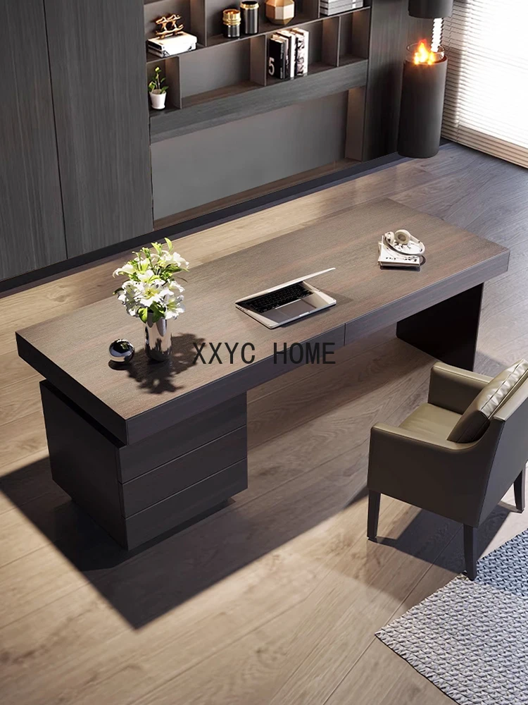 Desk Modern Luxury Designer Simple Smoky Solid Wood Office  High end Writing  Computer