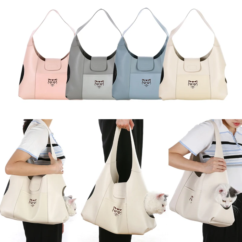 1PC Cat Bag Pet Backpack Cat Traveling Exposed Breathable Handbag Single Shoulder Crossbody Cat Bag New Pet Bag pet supplies