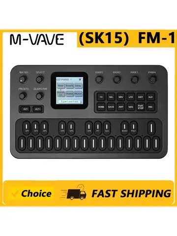 M-VAVE（SK15）FM-1 Synthesizer, Portable Handheld Sound Source, 128 Presets, Built-in Speaker, Battery Powered
