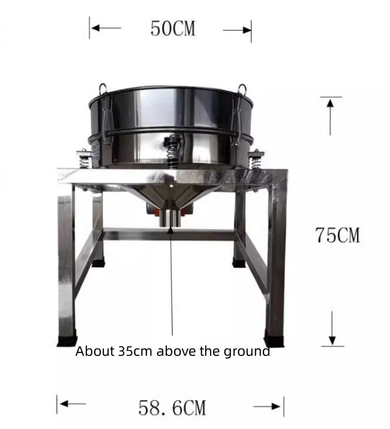 For 50CM Diameter Stainless Steel Powder Vibrating Sieve Electric Screen Shaker Machine For Powder and Grain