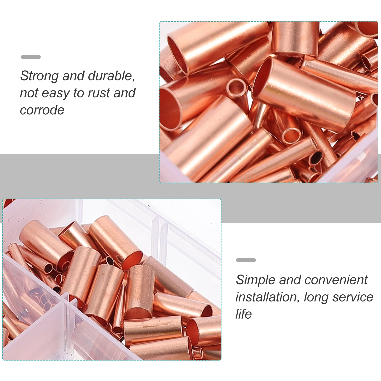 

250pcs Copper Ferrules Terminal Blocks Wire Connectors For Car Audio Household Appliances Crimp Cable Connector Cold