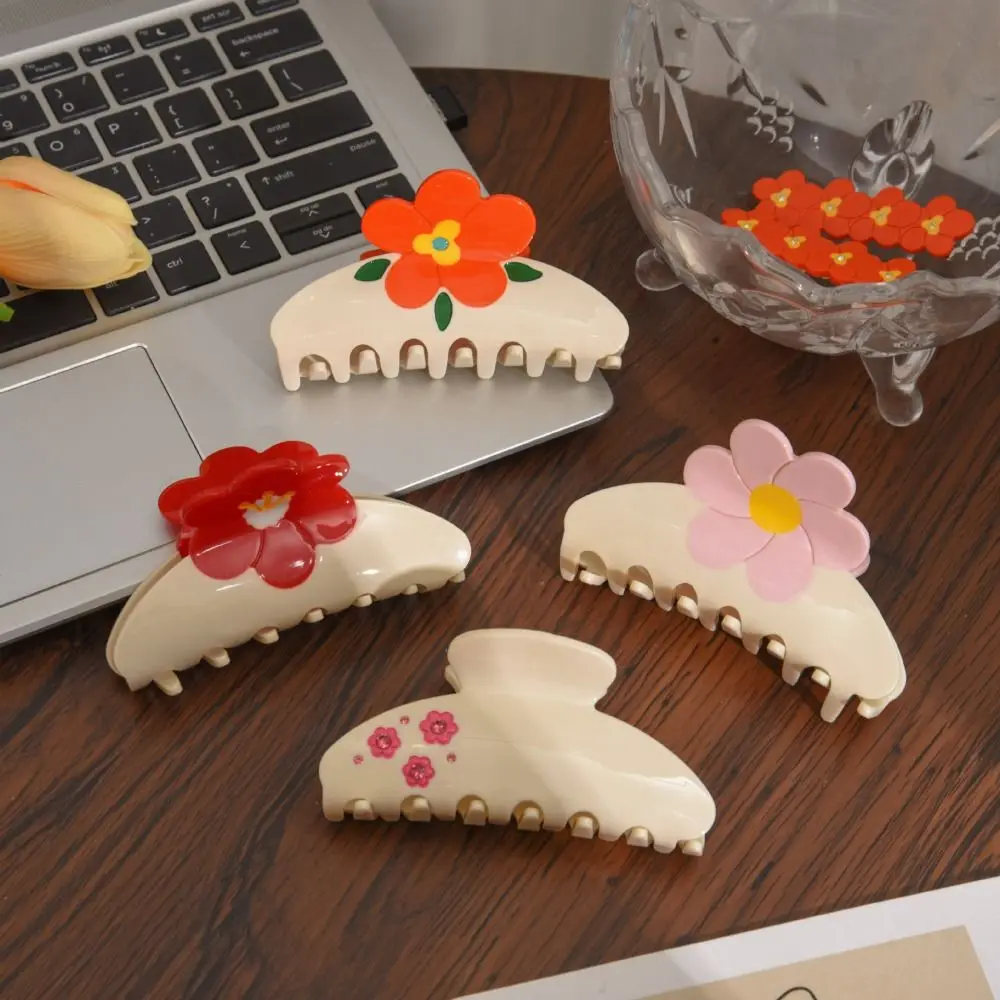 الملونة زهرة خلات مشبك شعر حجر الراين دبوس الشعر حمض الخليك القرش كليب إكسسوارات الشعر أغطية الرأس ساكورا المشابك الصيف