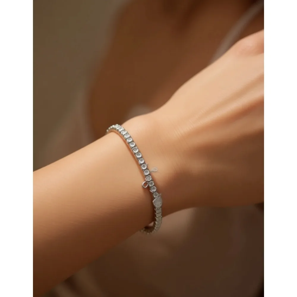 

Позолоченный браслет-цепочка с кристаллами 18K