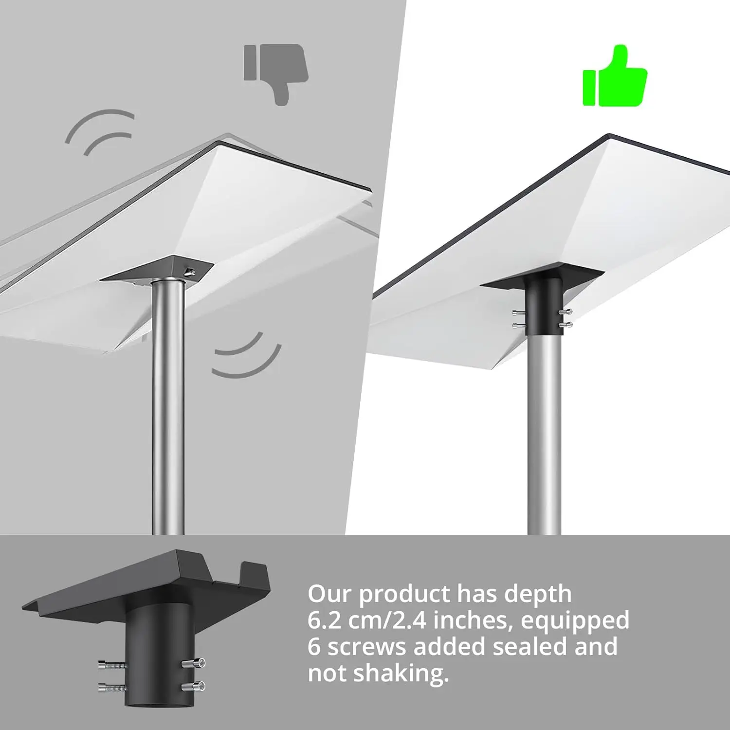 Adattatore per tubo Justech Starlink Gen 3, 360 °   Il supporto per palo Starlink regolabile in lega di alluminio si adatta a pali da 1" a 2,1", adattatore per tubo