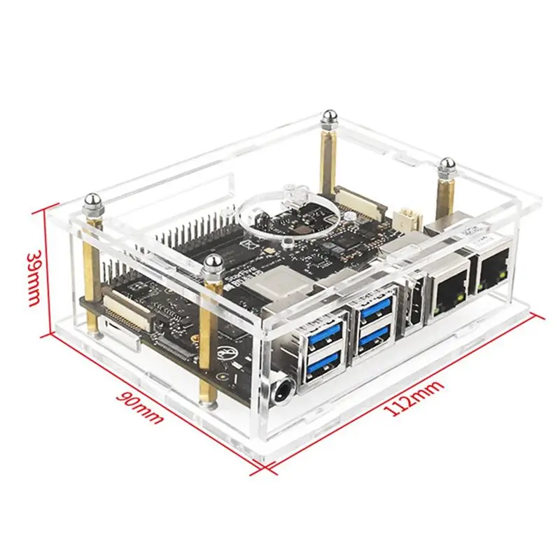 

HGHO Acrylic Case for VisionFive 2 Development Board Development Board Box Transparent Case with Cooling Fan Heatsink Kit