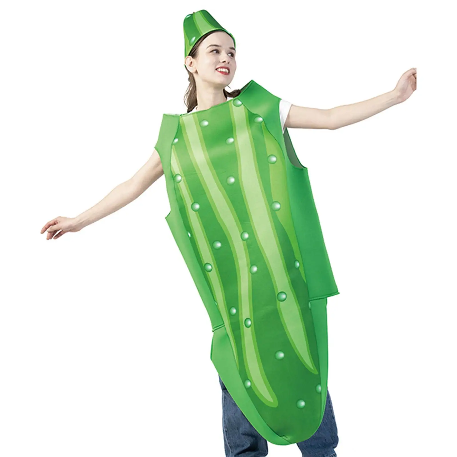 Cosplay Costume Cucumber Fancy Dress Party Comfortable Reusable Novelty Outfit For Men Women Carnival Portable Holidays
