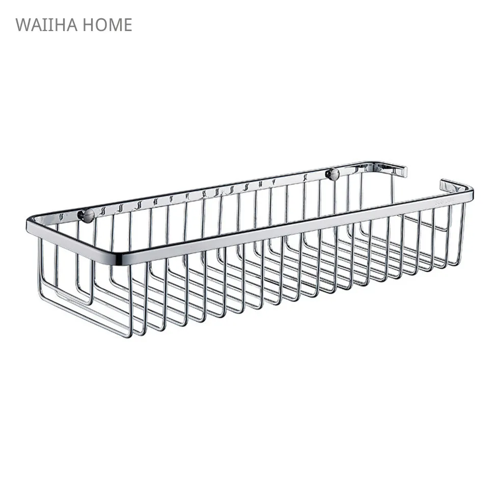 304 Stainless Steel Shower Caddy Storage Shelf Wall Mounted Bathroom Basket for Shampoo Soap Holder Kitchen Storage Rack