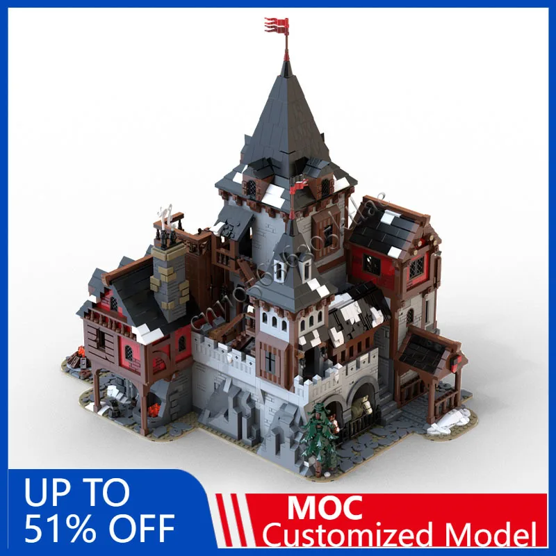3988PCS Customized MOC Medieval Construct Wolf Lord`s Castle Blocks Model Build DIY Technology Bricks Assembly Toy Holiday Gifts