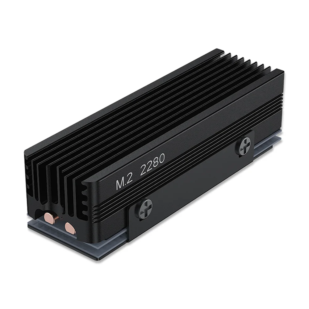 M.2 ssd dissipador de calor com almofada térmica de silicone 2 tubos de calor de cobre radiador de dissipador de calor para m.2 nvme 2280 ssd