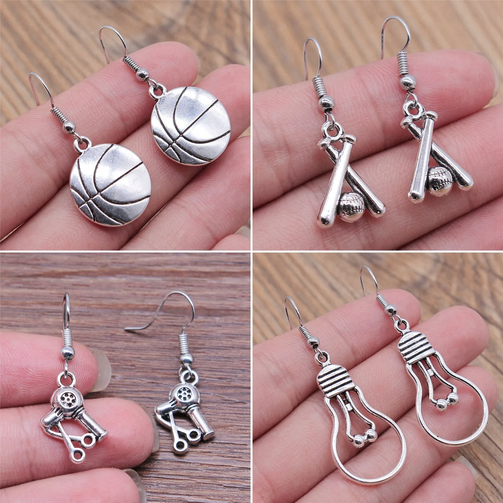 Wholesale Study Sports Athlete Theme Fashion Dangle Earrings For Women Girls Vintage Antique Jewelry Accessories