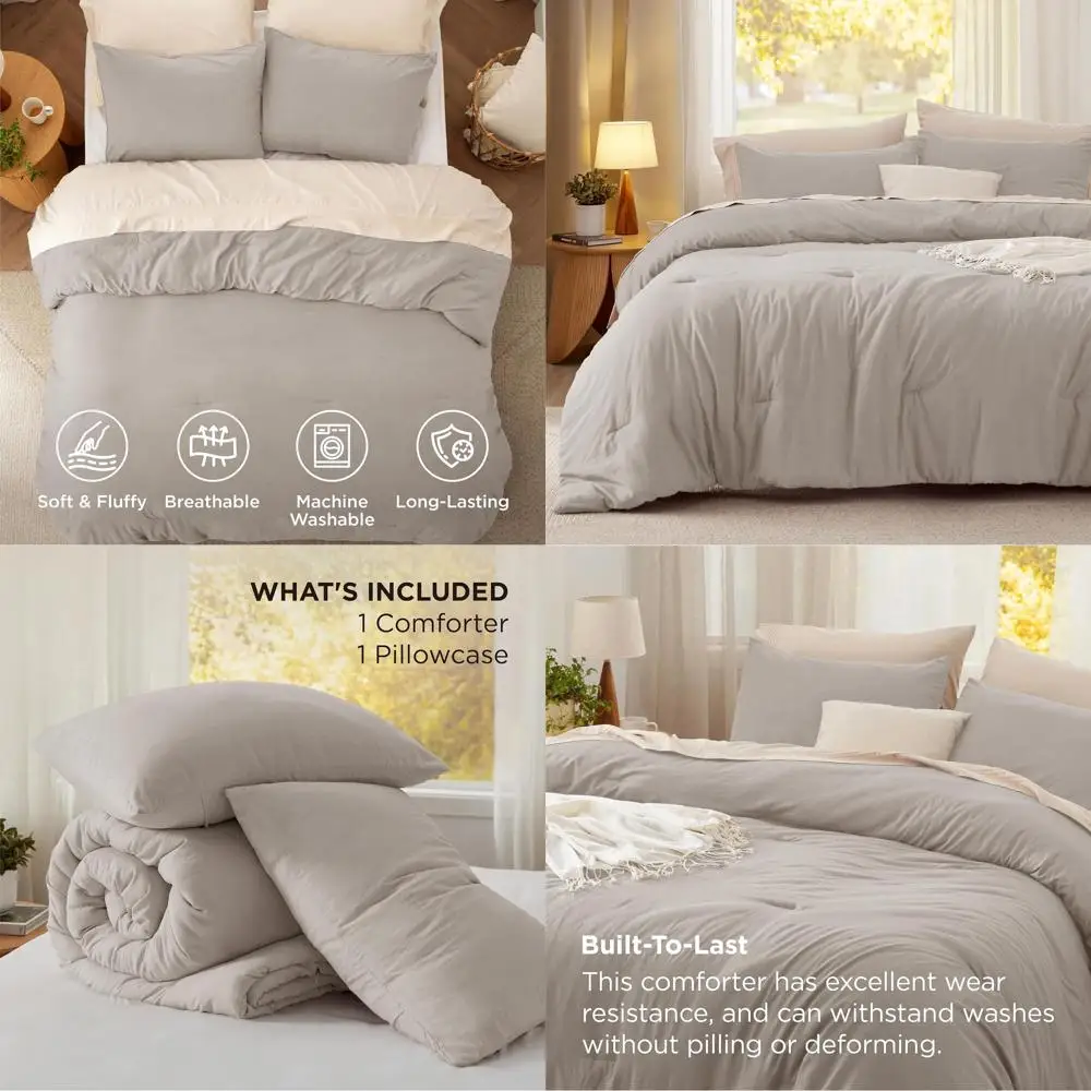 

Всесезонный комплект предварительно смываемых одеял Twin/Twin XL: 1 легкое пуховое альтернативное одеяло и 1 наволочка