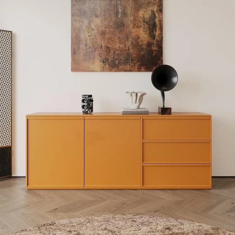 

integrated dining side cabinet, high cabinet against the wall, tea cabinet storage