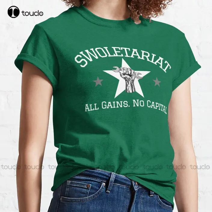 Swoletariat - All Gains No Capital Classic T-Shirt Oversized T Shirts For Men Digital Printing Tee Shirts Custom Gift Xs-5Xl New