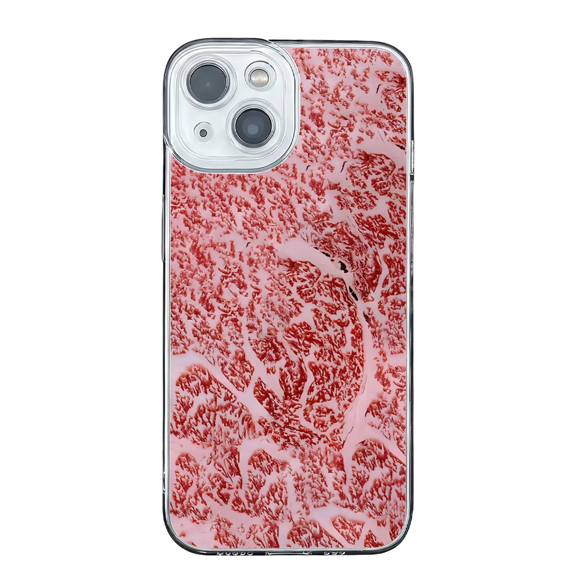 Nueva Funda Protectora para Teléfono con Textura de Carne de Res Wagyu A5 Kobe Ribeye para iPhone 17 16 15 14 13 12 11