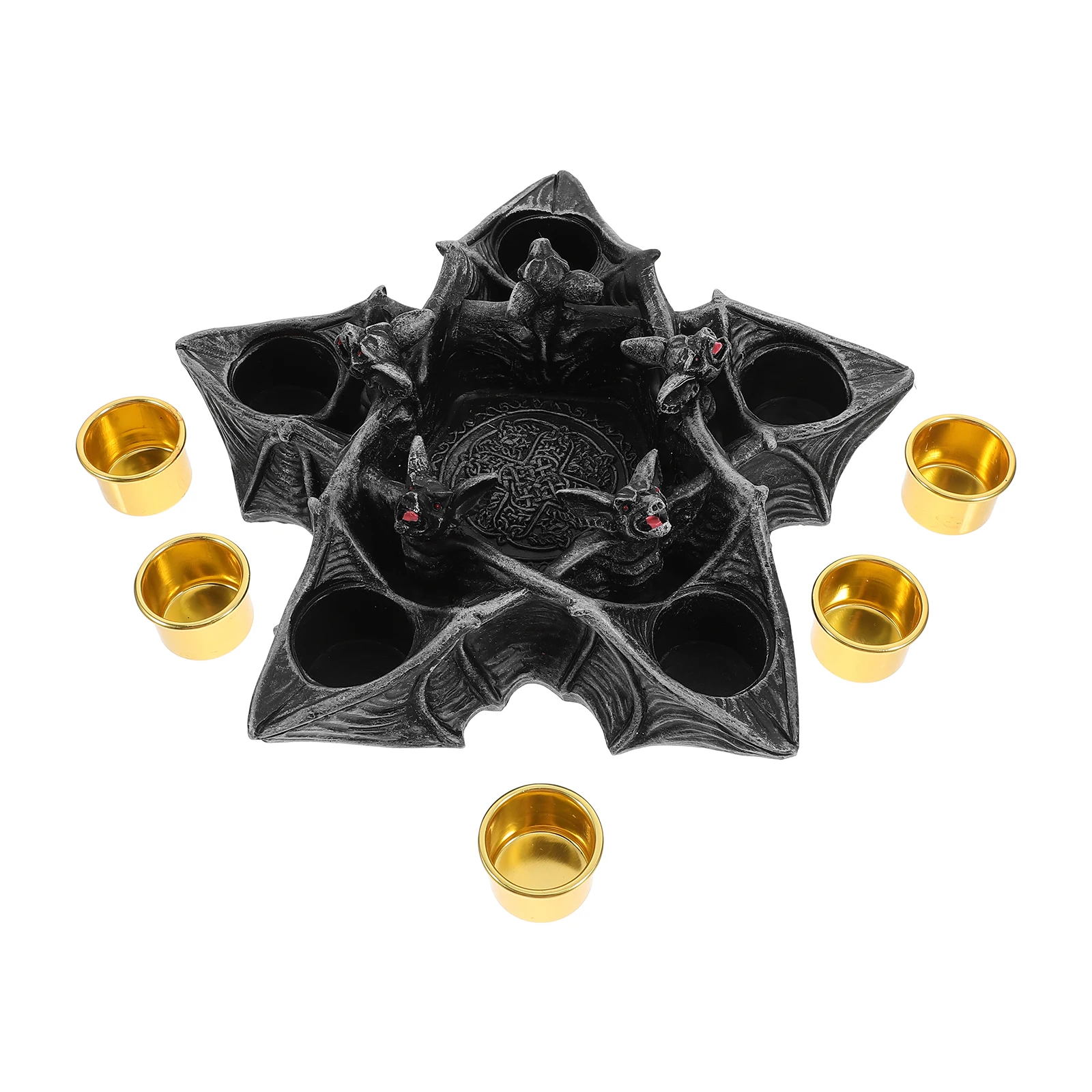 박쥐 구멍 수지 고딕 할로윈 촛대 Tealight 스탠드 스틱 홀더 장식 수지 홀더 장식