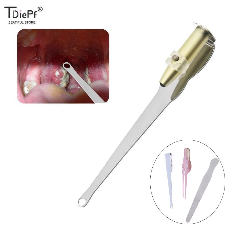 

1PC Ear Wax Tonsil Stone Remover Tool LED Light Stainless Steel Remover Mouth Cleaning Care Tools Tonsil Stone Remover Oral Care