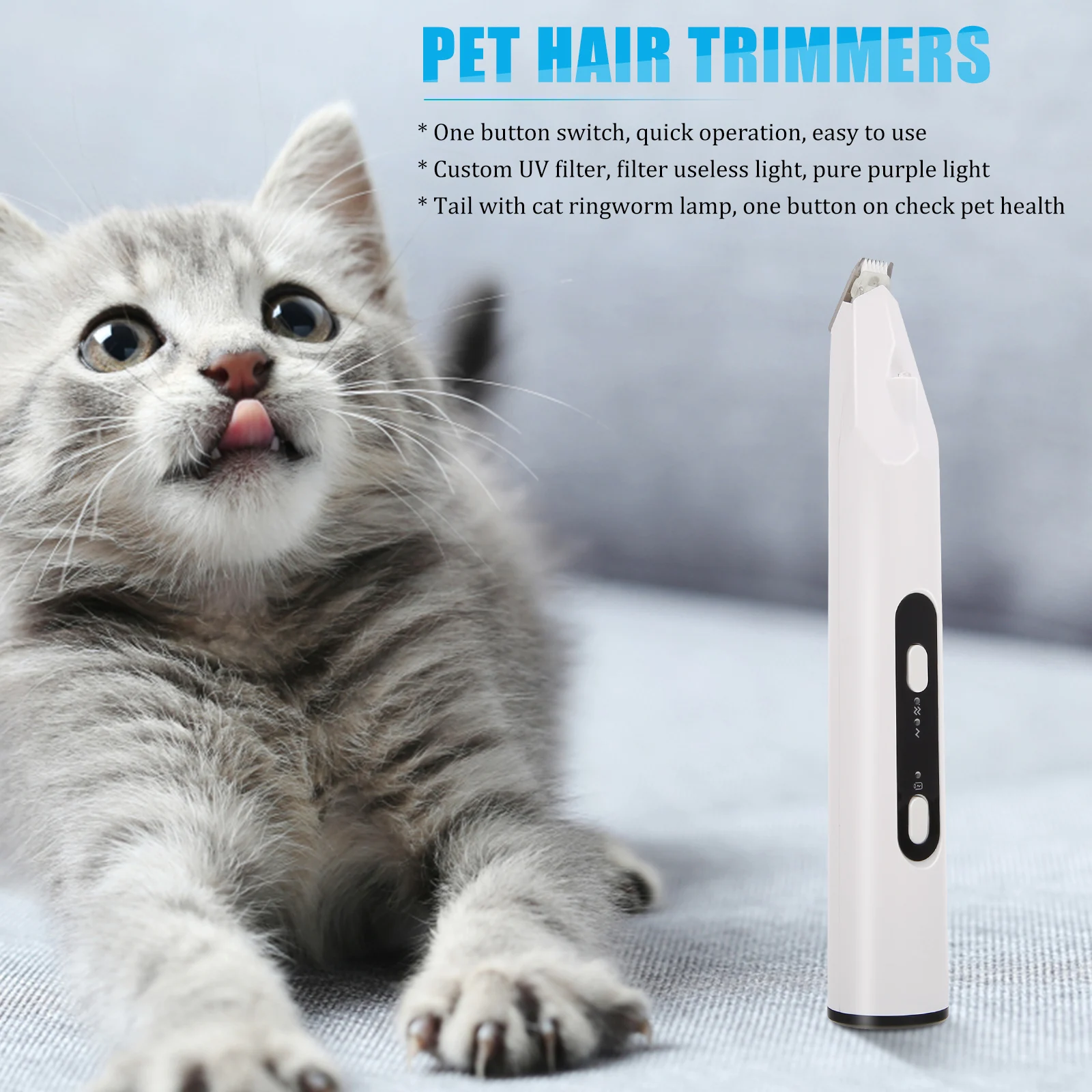 

1 Set Rechargeable Pet Hair Trimmer For Dogs Cats Usb Power Bank Compatible Quiet Durable Long-Lasting Motor Handheld Grooming
