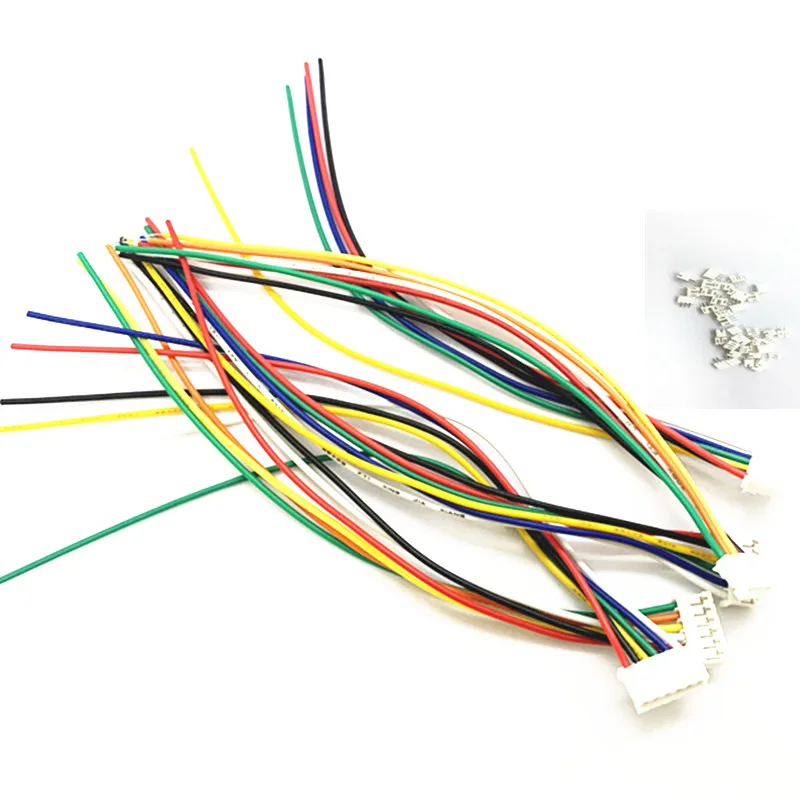 10Sets PH2.0 Mini Micro JST 2.0 PH Male Female Connector 2/3/4/5/6/7/8/9/10-Pin Plug With Terminal Wires Cables 100MM 26AWG 10cm