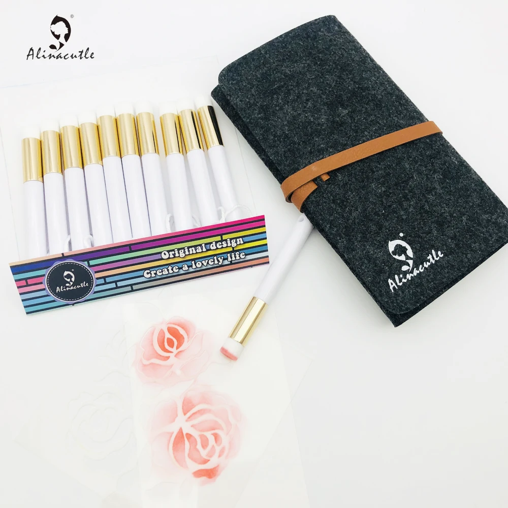 Mini Blending Tools Brush Storage Bag Set Painting Makeup Brushes Flat Top Brushes For Scrapbooking Card Handmade Craft Stencils