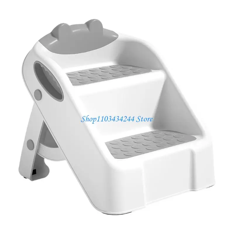 2 Step Stool for Bathroom Kids Step Stool Foldable Anti Slip Toddler Stepping Stool Easy to Carry Ladder Stool Helper