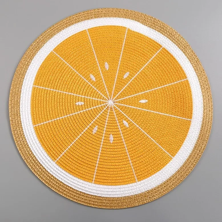 Round Woven Placemats PP Waterproof Dining Table Mat Non-Slip Napkin Bowl Pads Drink Cup Coasters Kitchen Decoration