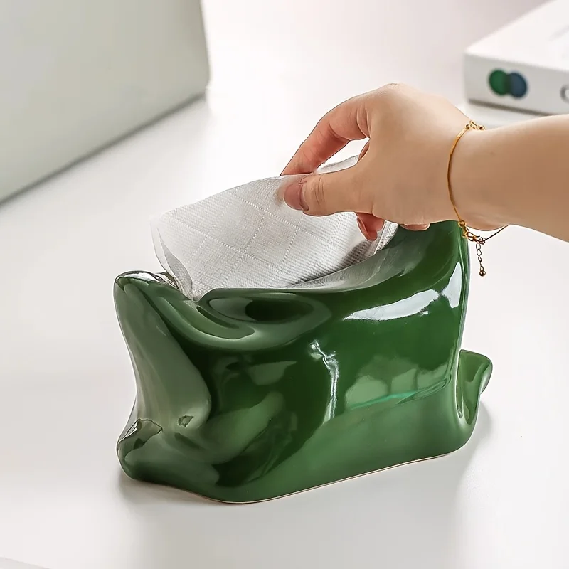 

1 шт. керамическая коробка для салфеток, элегантный органайзер для хранения бумаги для гостиной, кофейного столика, спальни, рабочего стола, домашнего декора