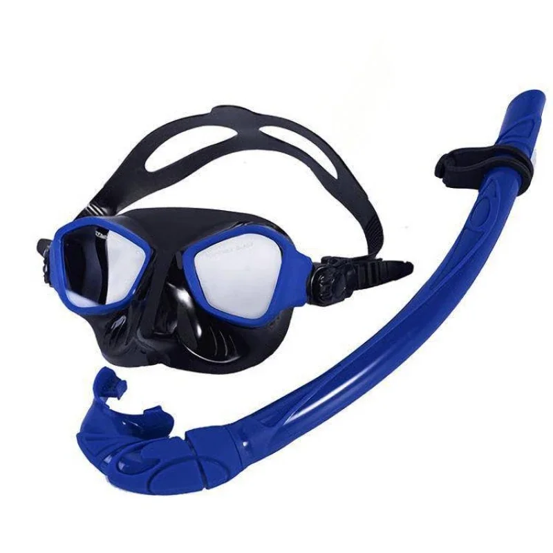 Tempered glass diving goggles professional full wet silicone snorkel set professional diving equipment