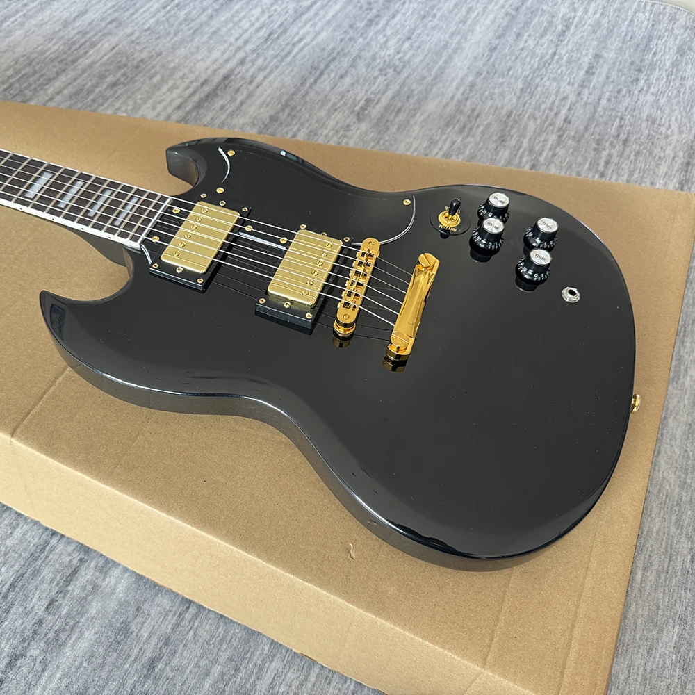 High quality black SG cusotm electric guitar, ABR-1 high grade bridge, gold components,in stock